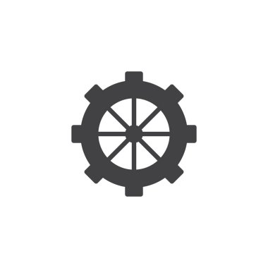 Tornalama vektör simgesi. Mobil kavramı ve web tasarım için düz işareti dolu. COG basit katı simgesi. Sembol, logo illüstrasyon. Piksel mükemmel vektör grafikleri