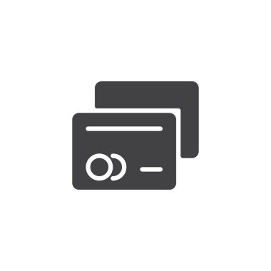 Kredi kartı vektör simgesi. Mobil kavramı ve web tasarım için düz işareti dolu. Ödeme yöntemi basit katı simgesi. Sembol, logo illüstrasyon. Piksel mükemmel vektör grafikleri