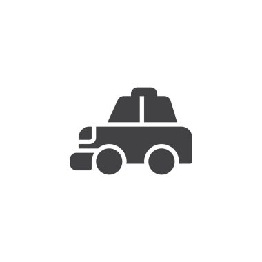 Taksi taksi vektör simgesi. Mobil kavramı ve web tasarım için düz işareti dolu. Ulaşım basit katı simgesi. Sembol, logo illüstrasyon. Piksel mükemmel vektör grafikleri