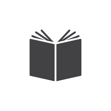 Kitap açık vektör simgesi. Mobil kavramı ve web tasarım için düz işareti dolu. Kütüphane okuma basit katı simgesi. Eğitim sembolü, logo illüstrasyon. Piksel mükemmel vektör grafikleri