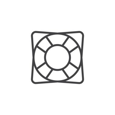 Lifebuoy anahat simgesi. Mobil kavramı ve web tasarım için doğrusal stili işaret. Hayat kurtarmak basit çizgi vektör simgesi. Sembol, logo şekil yardım. Piksel mükemmel vektör grafikleri