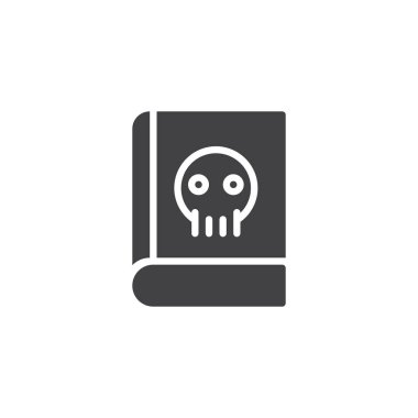 Anatomi kitap vektör simgesi. Mobil kavramı ve web tasarım için düz işareti dolu. Kafatası basit katı simgesiyle yaptırın. Eğitim sembolü, logo illüstrasyon. Piksel mükemmel vektör grafikleri