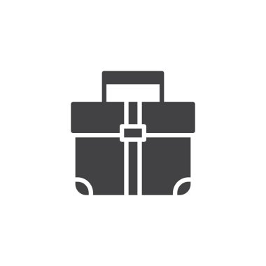 Evrak Çantası'nı vektör simgesi. Mobil kavramı ve web tasarım için düz işareti dolu. Office dava basit katı simgesi. Portföy sembolü, logo illüstrasyon. Piksel mükemmel vektör grafikleri