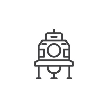 Uzay gemisi anahat simgesi. Mobil kavramı ve web tasarım için doğrusal stili işaret. UFO basit çizgi vektör simgesi. Sembol, logo illüstrasyon. Piksel mükemmel vektör grafikleri