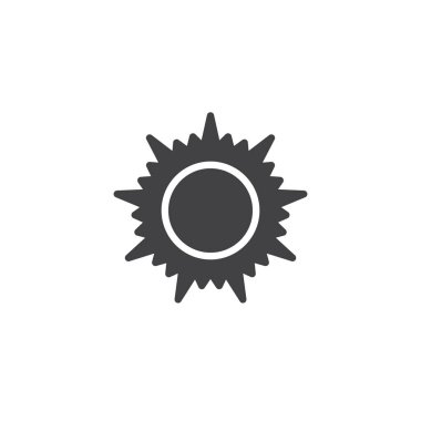 Yakıcı güneş vektör simgesi. Mobil kavramı ve web tasarım için düz işareti dolu. Güneş basit katı simgesi pişirme. Sembol, logo illüstrasyon. Piksel mükemmel vektör grafikleri