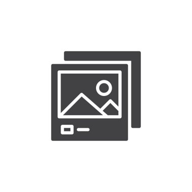 Manzara fotoğraf vektör simgesi. Mobil kavramı ve web tasarım için düz işareti dolu. Dosya Jpg basit katı simgesi. Sembol, logo illüstrasyon. Piksel mükemmel vektör grafikleri