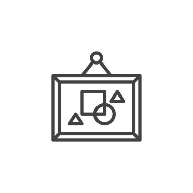 Resim sanatçısı anahat simgesi tarafından. Mobil kavramı ve web tasarım için doğrusal stili işaret. Sanat Galerisi resim basit çizgi vektör simgesi. Sembol, logo illüstrasyon. Piksel mükemmel vektör grafikleri