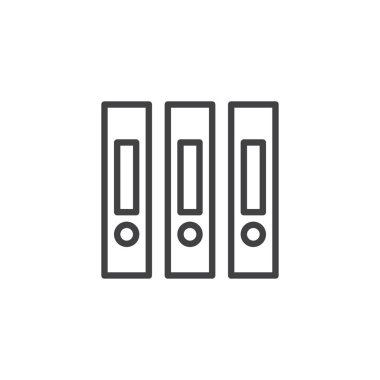 Office dosya klasörler simgesi anahat. Mobil kavramı ve web tasarım için doğrusal stili işaret. Arşiv telli basit çizgi vektör simgesi. Sembol, logo illüstrasyon. Piksel mükemmel vektör grafikleri