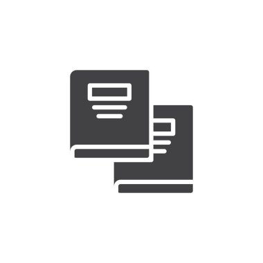 Metin vektör simge kitaplar. Mobil kavramı ve web tasarım için düz işareti dolu. Copybooks basit katı simgesi. Sembol, logo illüstrasyon. Piksel mükemmel vektör grafikleri