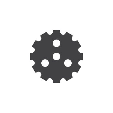 Karikatür vektör simgesi. Mobil kavramı ve web tasarım için düz işareti dolu. Dişli çark basit katı simgesi. Sembol, logo illüstrasyon. Piksel mükemmel vektör grafikleri