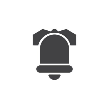 Bell yay vektör simgesi olan. Mobil kavramı ve web tasarım için düz işareti dolu. Paskalya çanları basit katı simgesi. Sembol, logo illüstrasyon. Piksel mükemmel vektör grafikleri