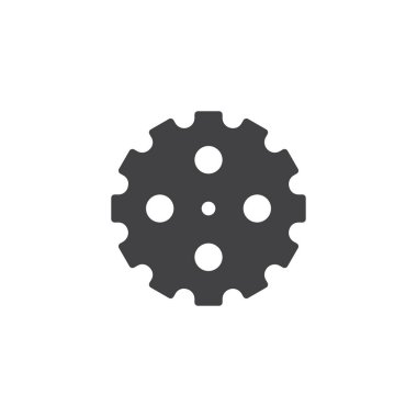 Karikatür vektör simgesi. Mobil kavramı ve web tasarım için düz işareti dolu. Dişli basit katı simgesi. Ayarı simgesi, logo illüstrasyon. Piksel mükemmel vektör grafikleri