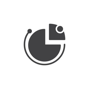 Pasta grafiği dairesel vektör simgesi. Mobil kavramı ve web tasarım için düz işareti dolu. Analytics basit katı simgesi. Sembol, logo illüstrasyon. Piksel mükemmel vektör grafikleri