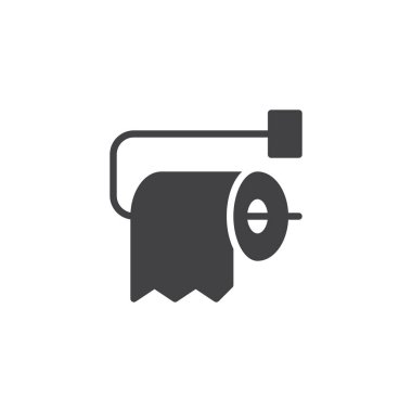 Tuvalet kağıdı rulo vektör simgesi. Mobil kavramı ve web tasarım için düz işareti dolu. basit katı simgesi. Sembol, logo illüstrasyon. Piksel mükemmel vektör grafikleri