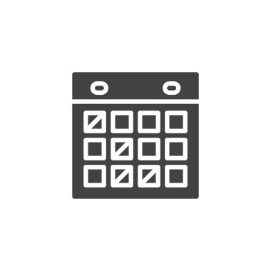 Takvim vektör simgesi. Mobil kavramı ve web tasarım için düz işareti dolu. Gündem basit katı simgesi. Sembol, logo illüstrasyon. Piksel mükemmel vektör grafikleri