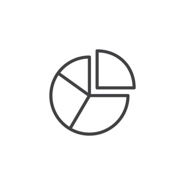 Pasta grafiği anahat simgesi. Mobil kavramı ve web tasarım için doğrusal stili işaret. Diyagram basit çizgi vektör simgesi. Sembol, logo illüstrasyon. Piksel mükemmel vektör grafikleri