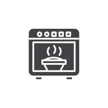 Mikrodalga fırın vektör simgesi. Mobil kavramı ve web tasarım için düz işareti dolu. Yemek katı simgesi. Sembol, logo illüstrasyon. Piksel mükemmel vektör grafikleri
