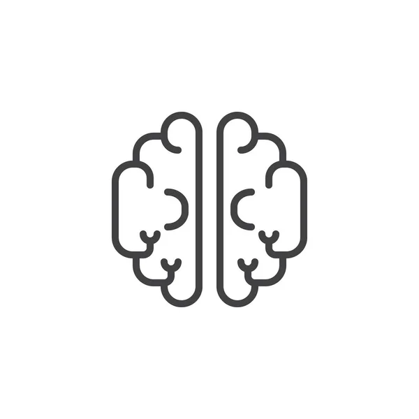 Icône Cerveau Humain Signe Style Linéaire Pour Concept Mobile Web — Image vectorielle