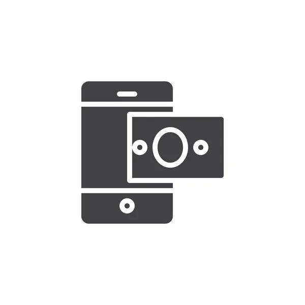Mobiele Telefoon Geld Vector Pictogram Gevuld Platte Teken Voor Mobiele — Stockvector