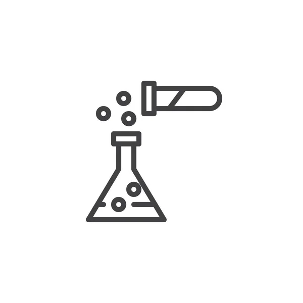 Eksperyment Chemiczny Ikonę Konturu Styl Liniowy Znak Dla Mobilnych Koncepcji — Wektor stockowy