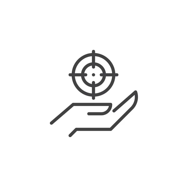 Значок Рука Цель Знак Стиля Мобильной Концепции Веб Дизайна Рука — стоковый вектор