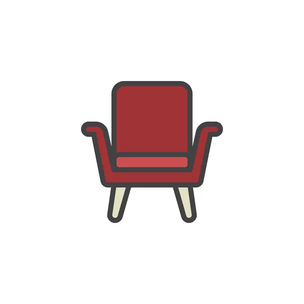 肘掛け椅子は アウトライン アイコン 行ベクトル記号 白で隔離線形のカラフルな絵文字に満ちています 椅子のシンボル ロゴの図 ピクセル完璧なベクトル グラフィック — ストックベクタ