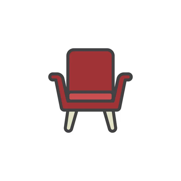 Sillón Lleno Icono Del Contorno Signo Vector Línea Pictograma Colorido — Vector de stock