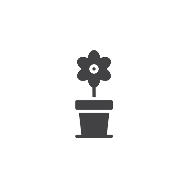 Цветок Иконке Вектора Горшка Заполненный Плоский Знак Мобильной Концепции Веб — стоковый вектор