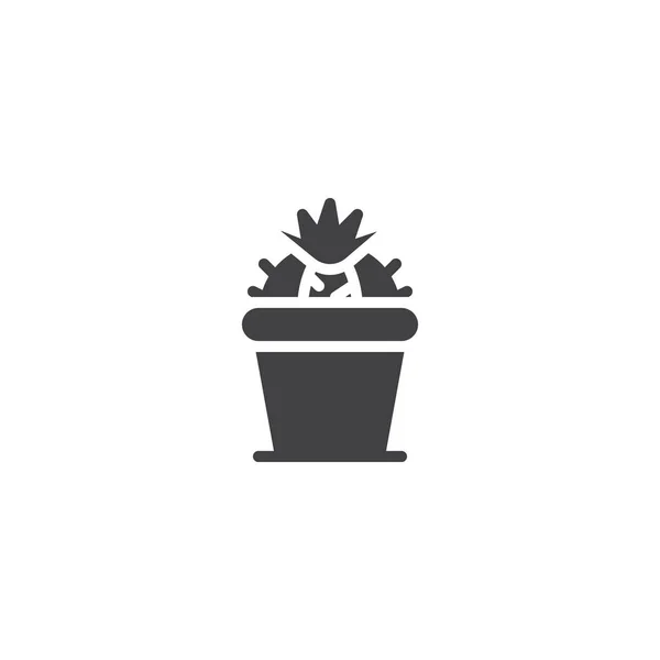 Kaktus Ikonę Wektor Doniczki Wypełnione Płaskie Znak Dla Mobilnych Koncepcji — Wektor stockowy