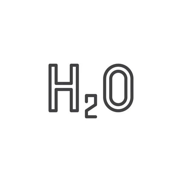 H2O 大纲图标 线性风格符号的移动概念和网页设计 水线矢量图标的化学公式 徽标插图 像素完美矢量图形 — 图库矢量图片