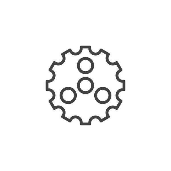 Cogwheel Outline Icon Linear Style Sign Mobile Concept Web Design — Stock Vector