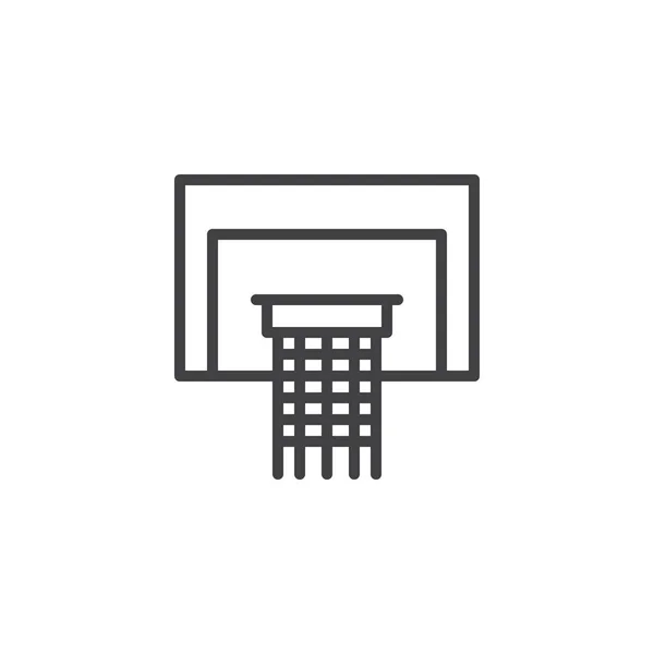 Basketball Basket Outline Icon Linear Style Sign Mobile Concept Web — Stock Vector