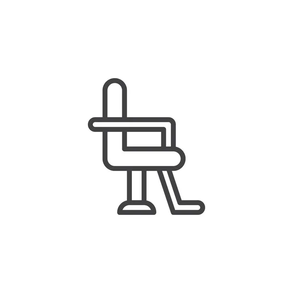 理髪店の椅子概要アイコン 携帯電話の概念と Web デザインの直線的なスタイルの標識です 席のシンプルなラインのベクトルのアイコン シンボル ロゴの図 ピクセル完璧なベクトル グラフィック — ストックベクタ