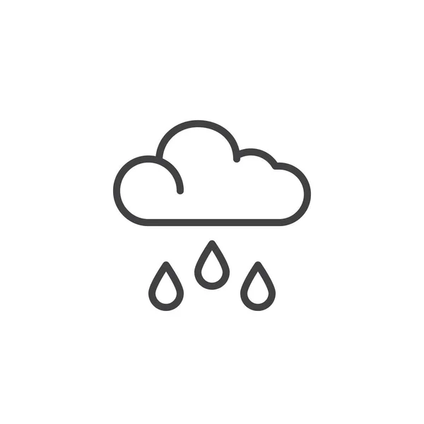 Icône Contour Nuage Pluie Signe Style Linéaire Pour Concept Mobile — Image vectorielle