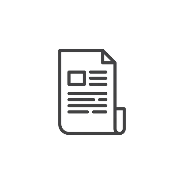 Zeitungsausschnitt Symbol Lineares Stilschild Für Mobiles Konzept Und Webdesign News — Stockvektor