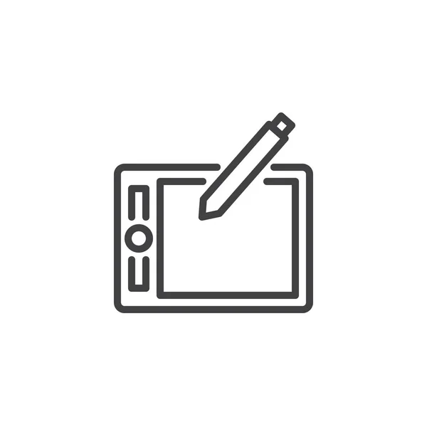 Grafik Tablet Umriss Symbol Lineares Stilschild Für Mobiles Konzept Und — Stockvektor
