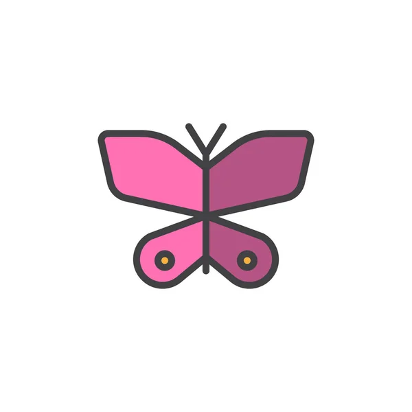 Butterfly Fylld Kontur Ikon Linje Vector Tecken Linjär Färgglada Piktogram — Stock vektor