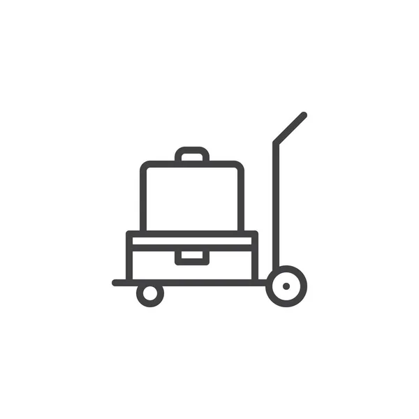Значок Контура Багажной Тележки Знак Стиля Мобильной Концепции Веб Дизайна — стоковый вектор