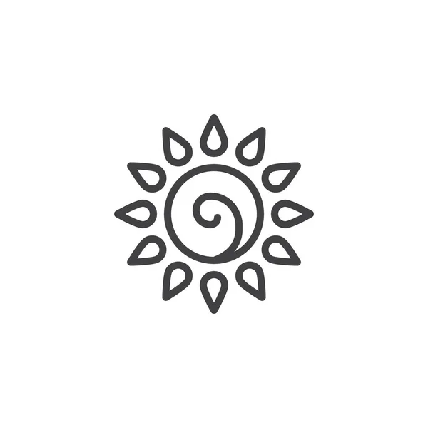 Ikone Der Sommersonne Lineares Stilschild Für Mobiles Konzept Und Webdesign — Stockvektor