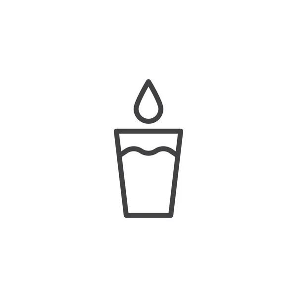Склянка Чистої Води Падаючим Контуром Значка Знак Лінійного Стилю Мобільної — стоковий вектор