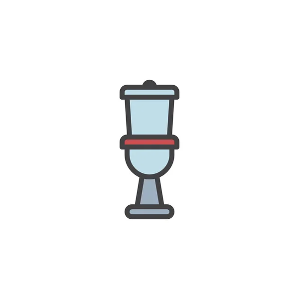 Туалет Заповнений Значком Контуру Лінійний Векторний Знак Лінійна Барвиста Піктограма — стоковий вектор