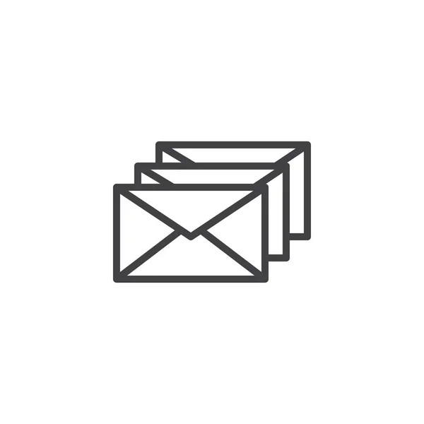 封筒手紙アイコンの概要を説明します 携帯電話の概念と Web デザインの直線的なスタイルの標識です メールのシンプルなラインのベクトルのアイコン シンボル ロゴの図 ピクセル完璧なベクトル グラフィック — ストックベクタ