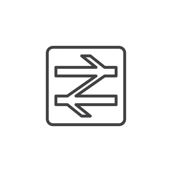 Umrisssymbol Bahnhof Lineares Stilschild Für Mobiles Konzept Und Webdesign Einfaches — Stockvektor