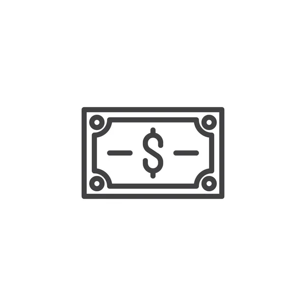 Dollar Icône Contour Argent Signe Style Linéaire Pour Concept Mobile — Image vectorielle