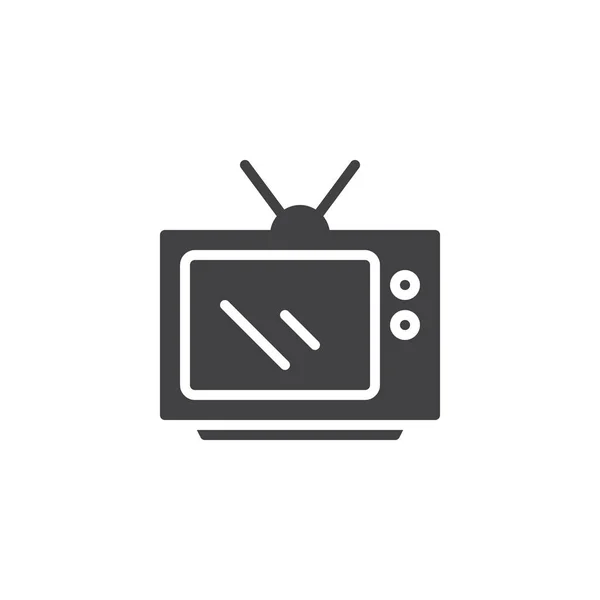 Televisión Con Antena Vector Icono Signo Plano Lleno Para Concepto — Vector de stock