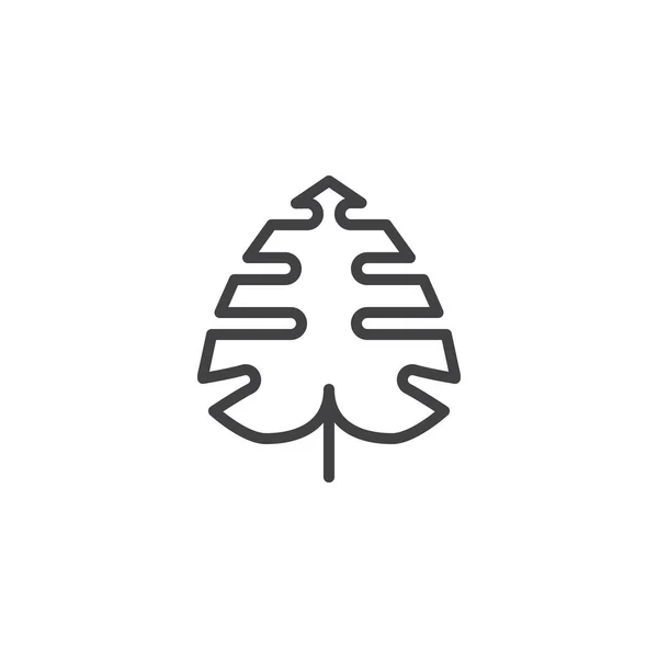 Icône Contour Feuille Philodendron Signe Style Linéaire Pour Concept Mobile — Image vectorielle