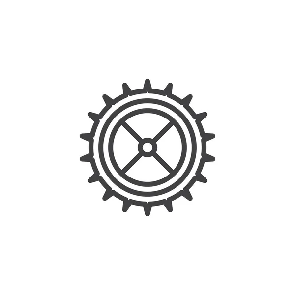 Gear Wheel Outline Icon Linear Style Sign Mobile Concept Web — Stock Vector
