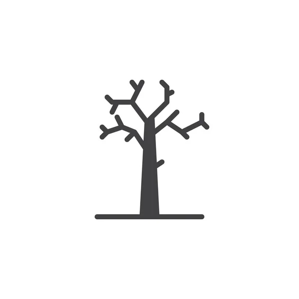 干树矢量图标 填充平面符号的移动概念和网页设计 枯树简单的固体图标 徽标插图 像素完美矢量图形 — 图库矢量图片