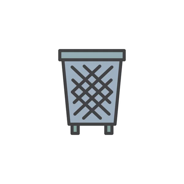 ゴミ箱は アウトライン アイコン 行ベクトル記号 白で隔離線形のカラフルな絵文字に満ちています ごみ箱のシンボル ロゴの図 ピクセル完璧なベクトル グラフィック — ストックベクタ