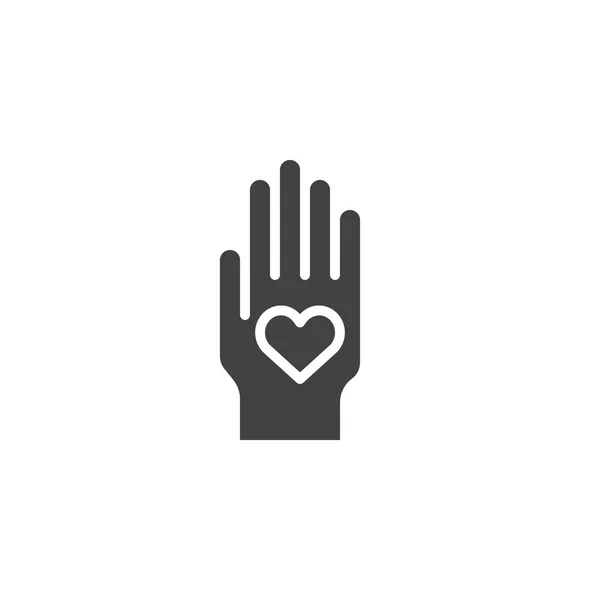 Рука Піктограмою Вектора Серця Заповнений Плоский Знак Мобільної Концепції Веб — стоковий вектор